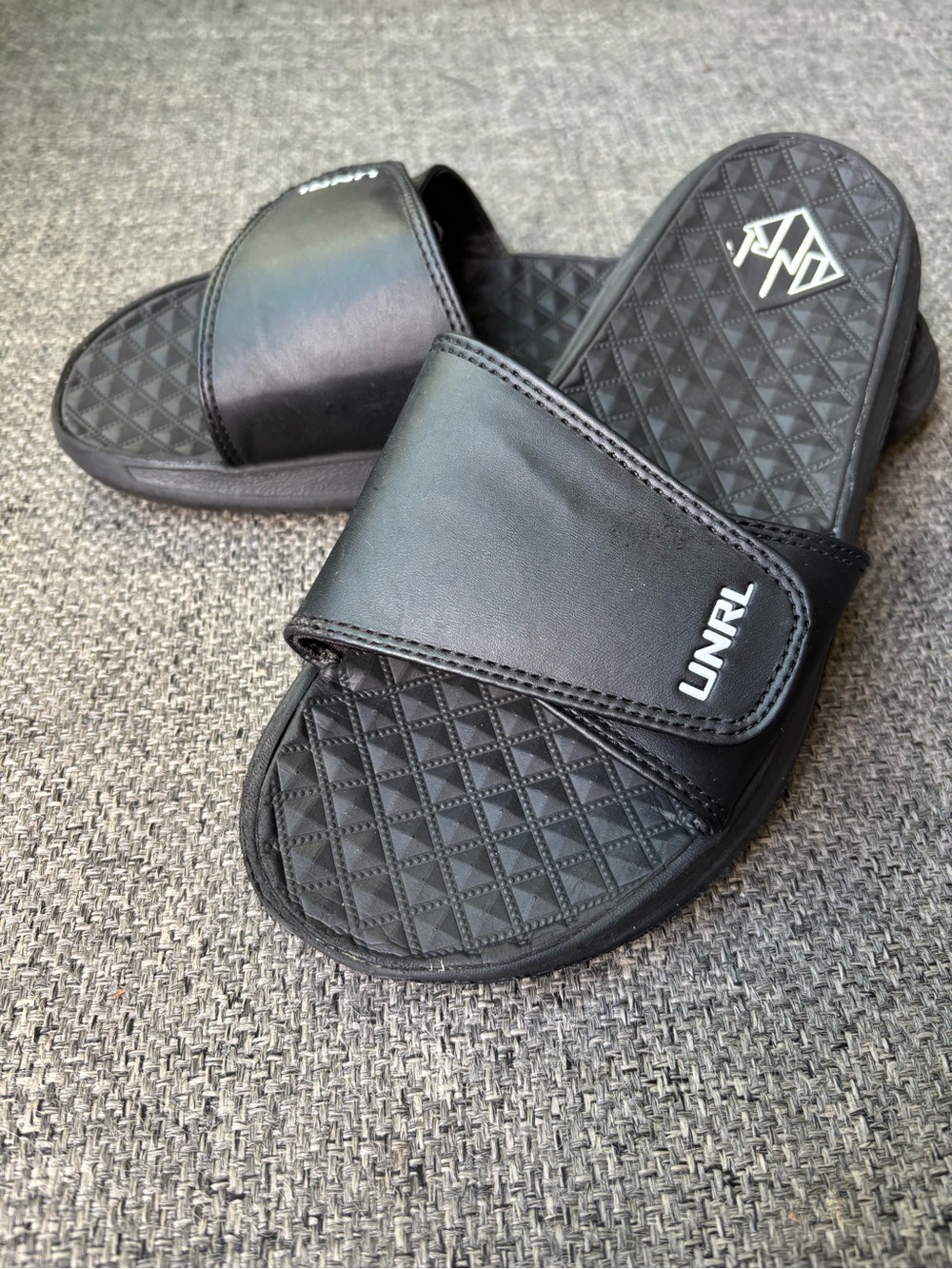 UNRL Black Adjustable Slide Sandals